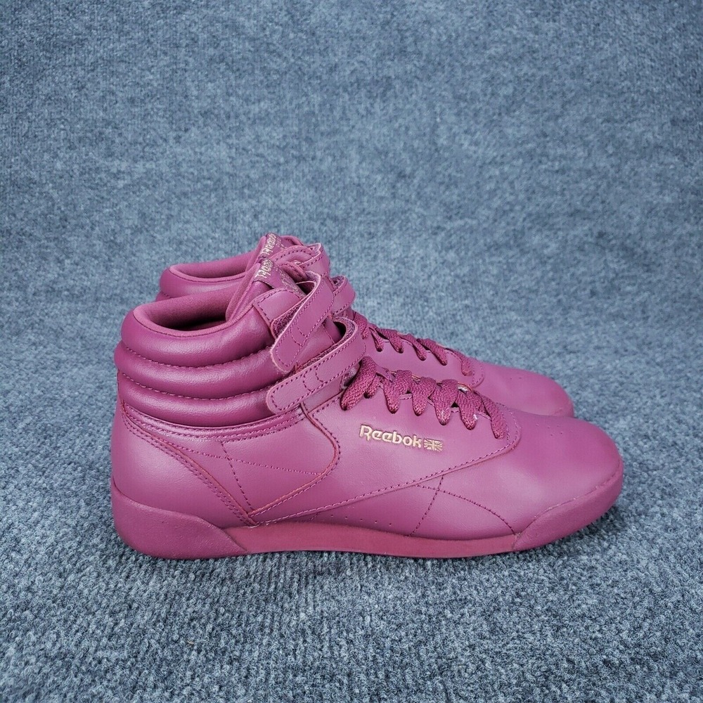 Reebokโ Freestyle Hi Classic Shoes Youth Girls Size 6 Purple Athletic Sneakers